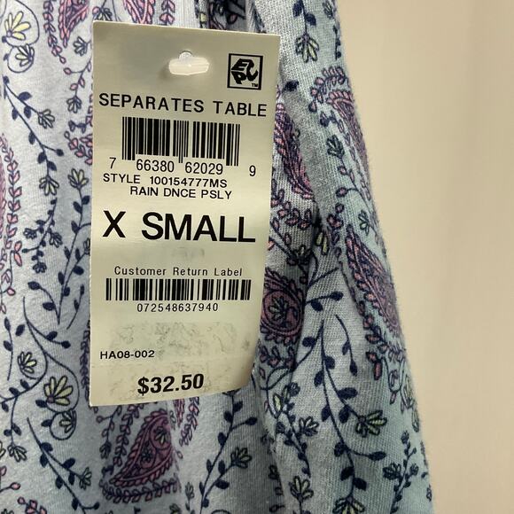 Women’s Blue Paisley Pajama Set Size XS - Picture 8 of 9